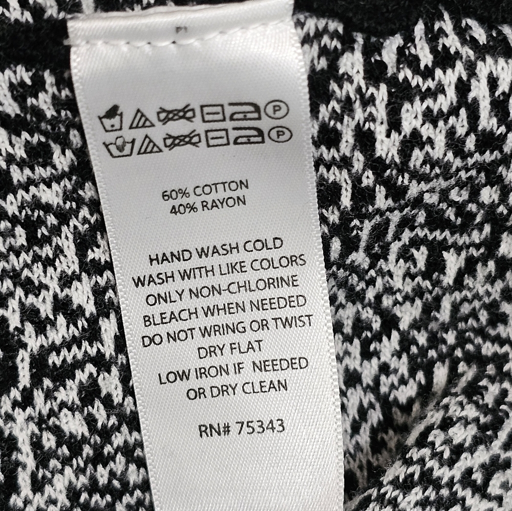 Cynthia Rowley Womens Medium Black Sweater Dress Gothic Pattern Flared Retro - Picture 4 of 7